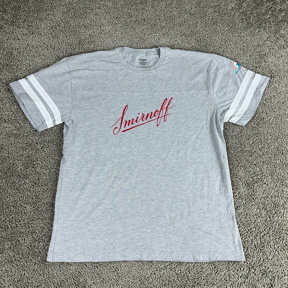 Smirnoff Shirt Mens Extra Large Gray Red Signature Vodka Jersey Style Tangerine